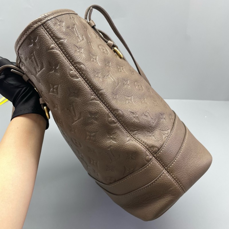 LV路易威登全皮壓花棕色托特包 肩背包 11年/28*32*15cm-3