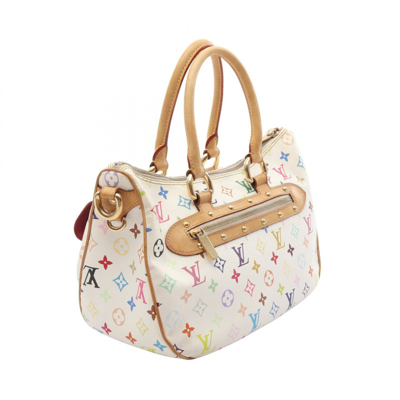 LOUIS VUITTON Rita 單肩包 手提包 M40125 Monogram Multicolore 白色 二手 女款-1