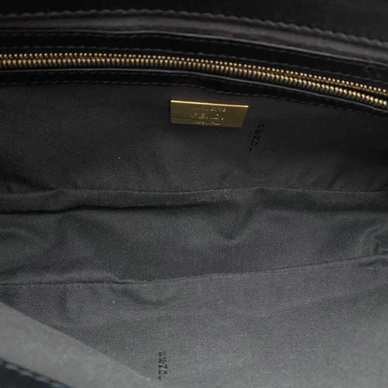FENDI 棕色羊羔毛Baguette法棍包 23*15*6.5 98新配件塵袋-1
