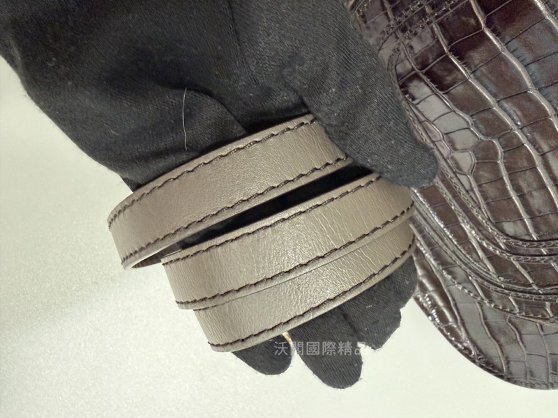 CHLOE鱷魚壓紋牛皮革馬鞍包-15