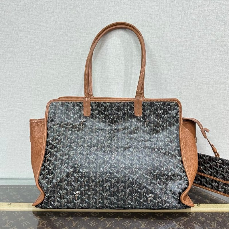GOYARD hardyY字焦糖色子母手提肩背包40*30*17 98新-0