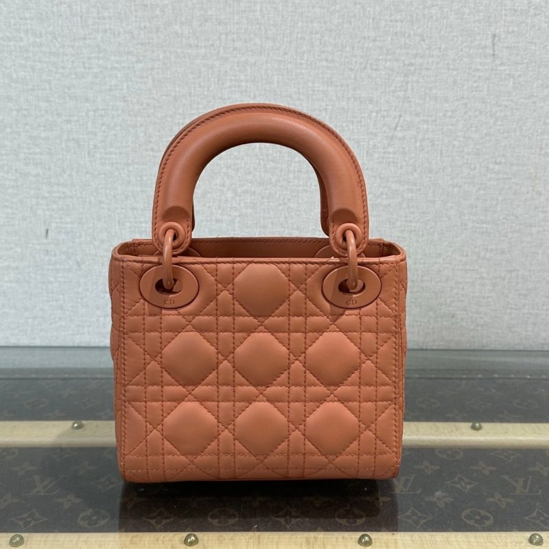 DIOR磨砂三格黛妃手提肩背斜背包17*15*7 98新配件塵袋-5