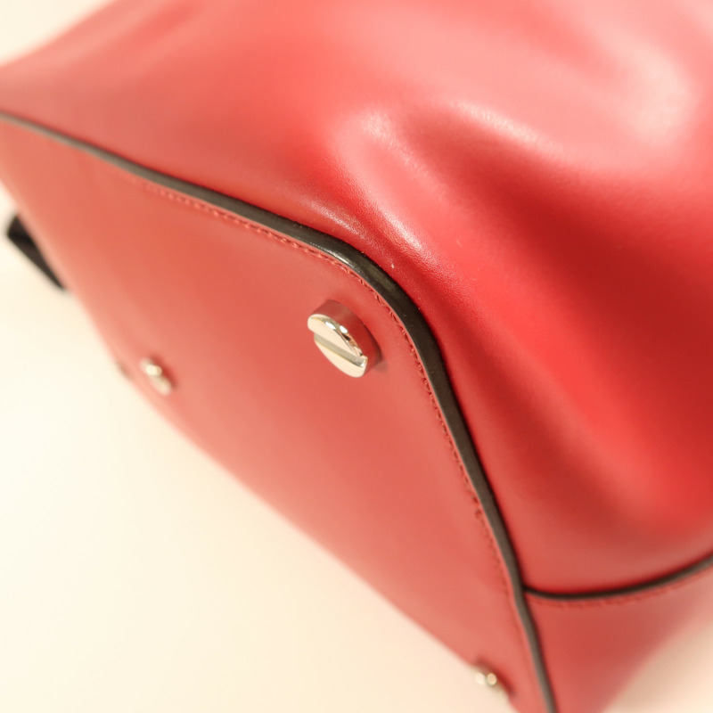 Valentino 牛皮皮革Shoulder Bag銀扣手挽肩背兩用袋-11