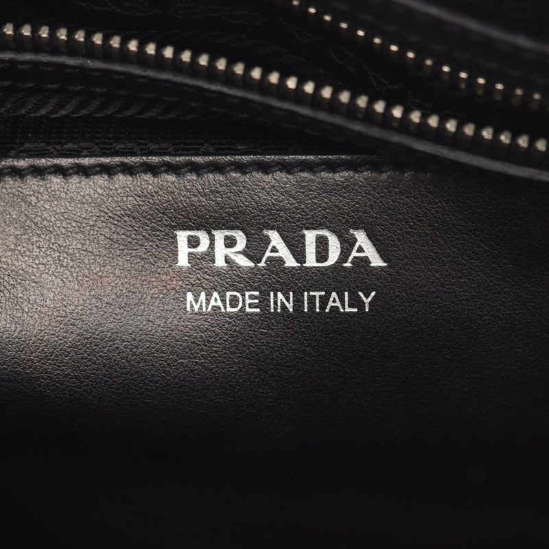 PRADA 香蕉印花單肩包 1BB010 皮革 黑色 白色 粉紅色 二手 女士-3