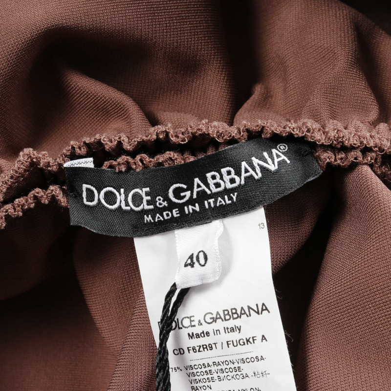 DOLCE & GABBANA 無袖洋裝 人造絲 棕色 女款 #40-2