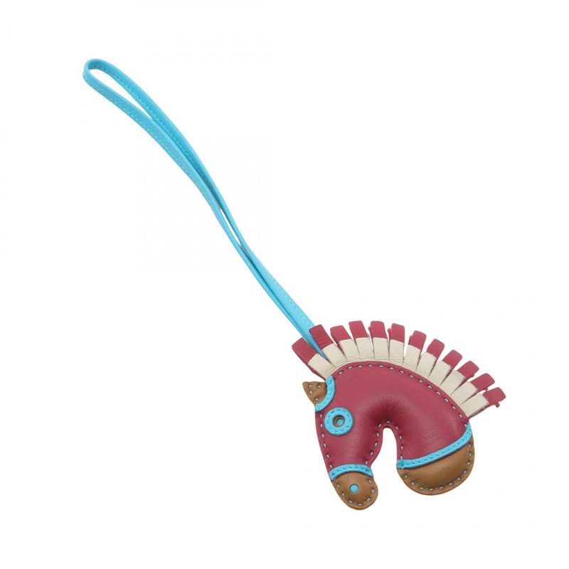 HERMES Geegee Camail 包飾 Agneau milo 皮革 波爾多 多色 二手 B-1