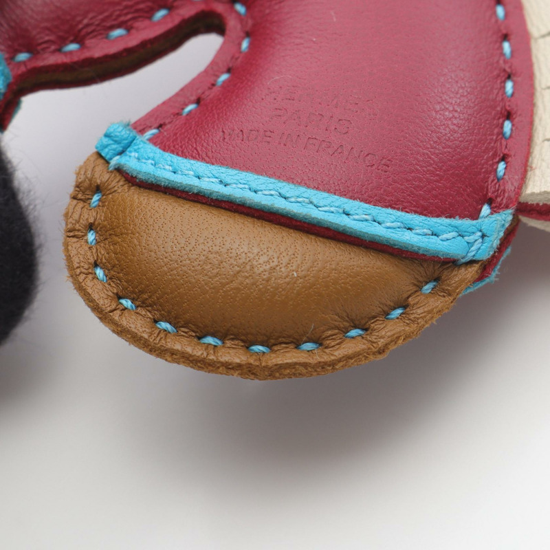 HERMES Geegee Camail 包飾 Agneau milo 皮革 波爾多 多色 二手 B-3