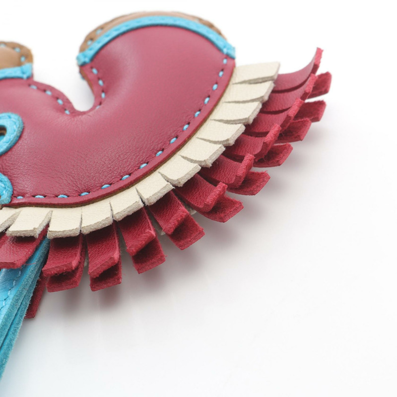 HERMES Geegee Camail 包飾 Agneau milo 皮革 波爾多 多色 二手 B-4