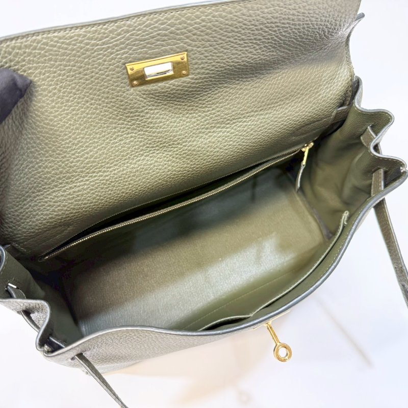 HERMES C6橄欖綠金釦Togo皮kelly32-6