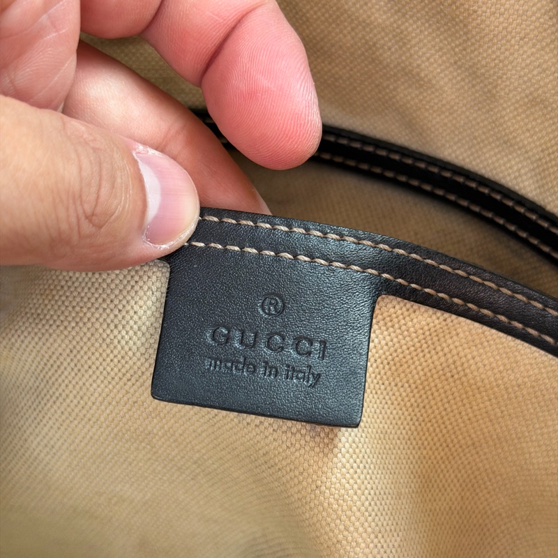Gucci 咖啡色經典雙G防水PVC公事包-7
