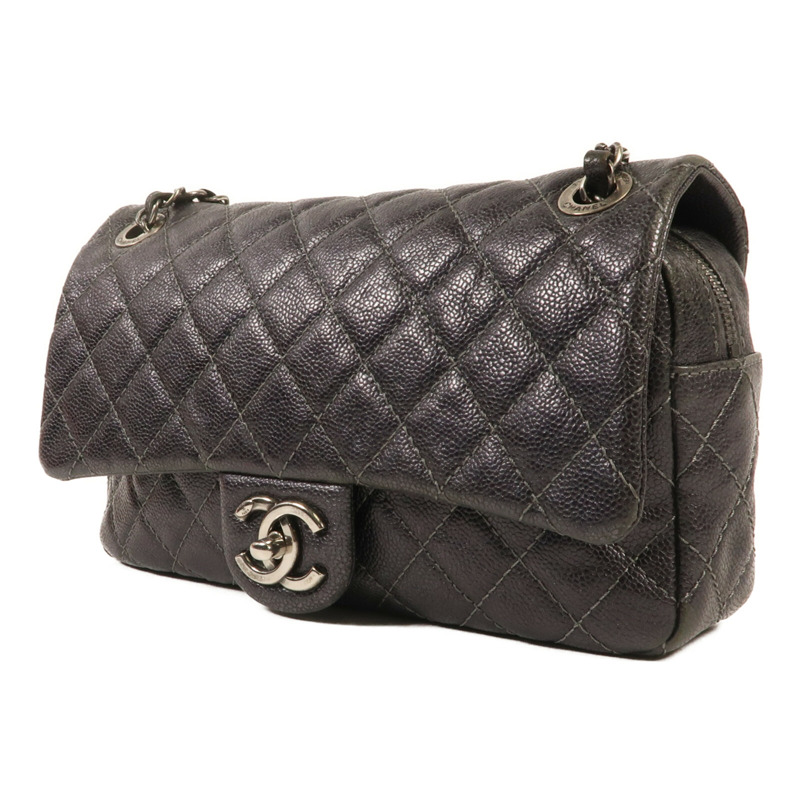 CHANEL 牛皮皮革Shoulder Bag銀扣鏈帶肩背袋-2