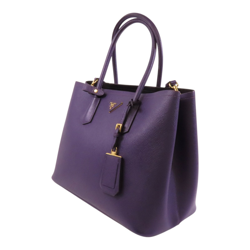 PRADA Saffiano皮革Double金扣手挽肩背兩用袋-2