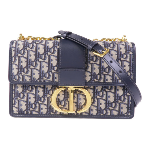 Dior 帆布Montaigne金扣鏈帶肩背袋