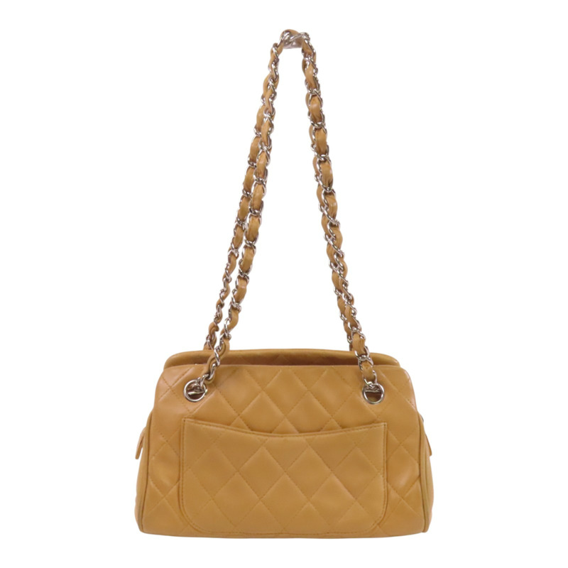 CHANEL 牛皮皮革Chain Shoulder銀扣鏈帶肩背袋-1