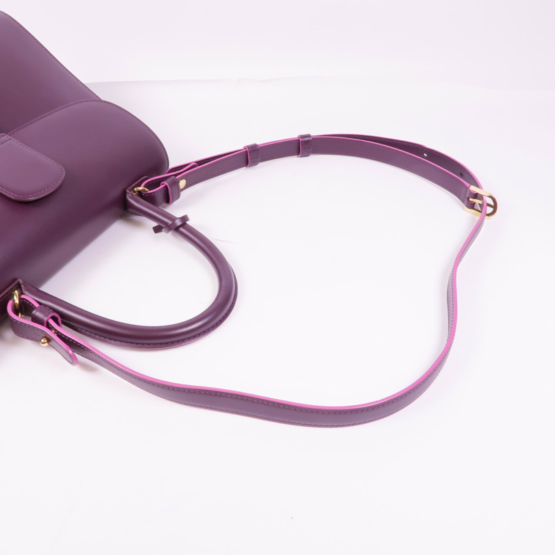 Delvaux 牛皮皮革Brillant MM金扣手挽肩背兩用袋-4