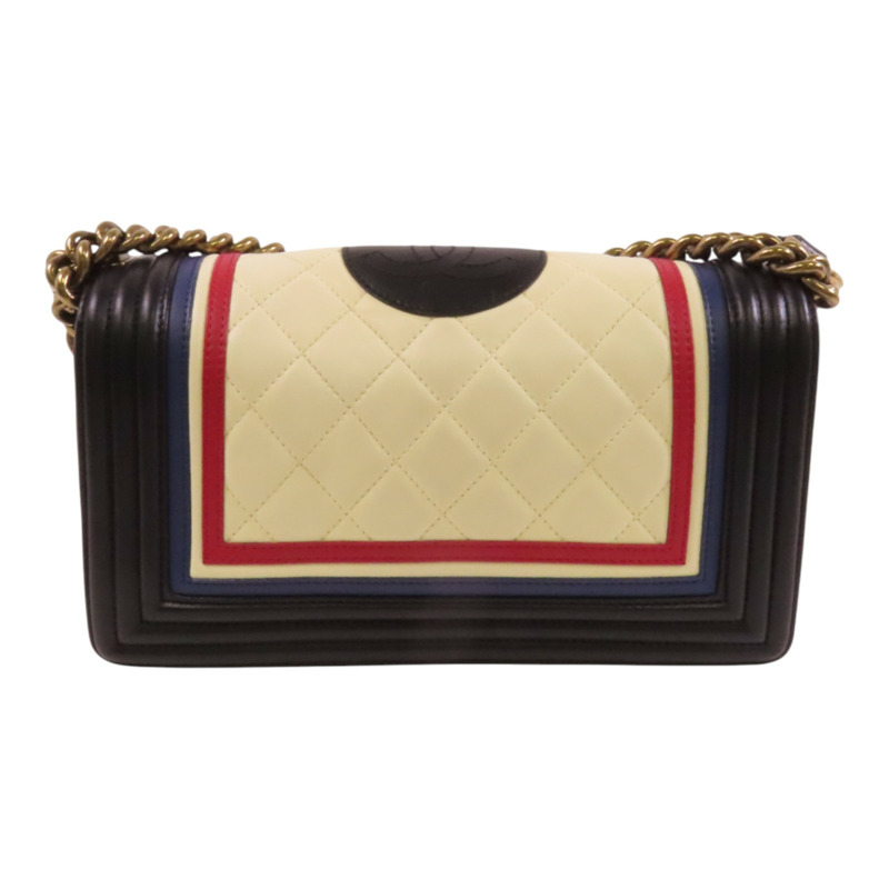 CHANEL 牛皮皮革Boy Chanel 25銀扣鏈帶肩背袋-1