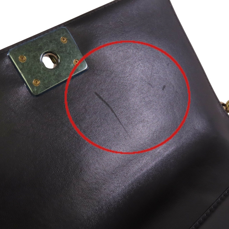 CHANEL 牛皮皮革Boy Chanel 25銀扣鏈帶肩背袋-16