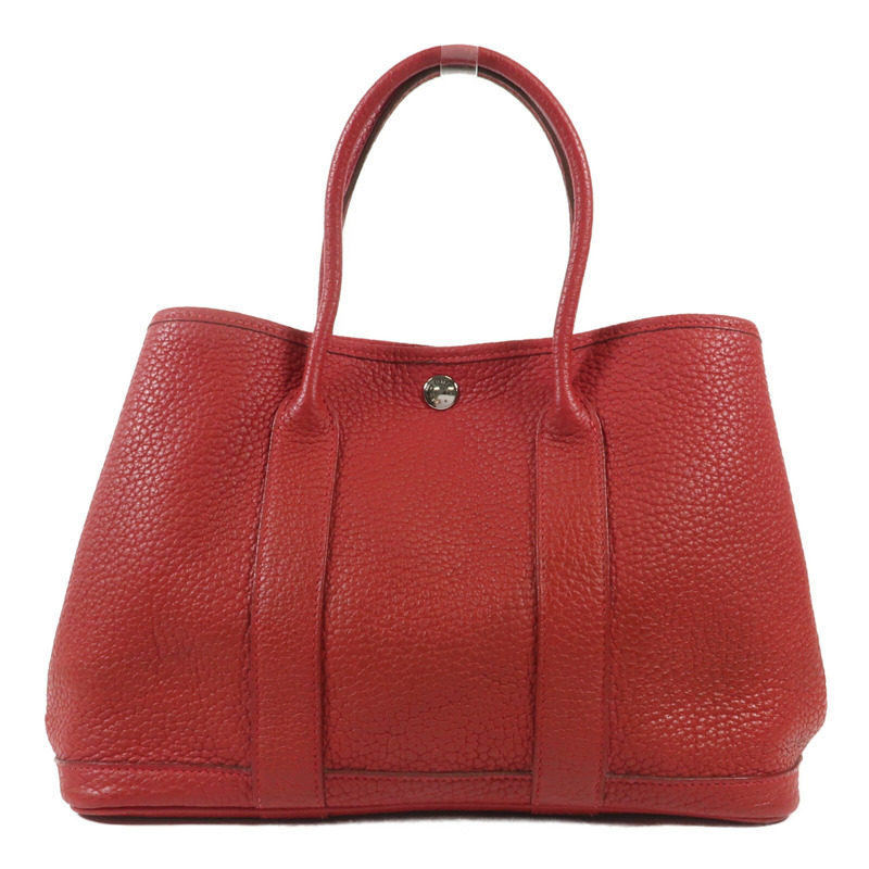 HERMES Negonda皮革Garden Party TPM銀扣手挽袋Bougainvillier-0