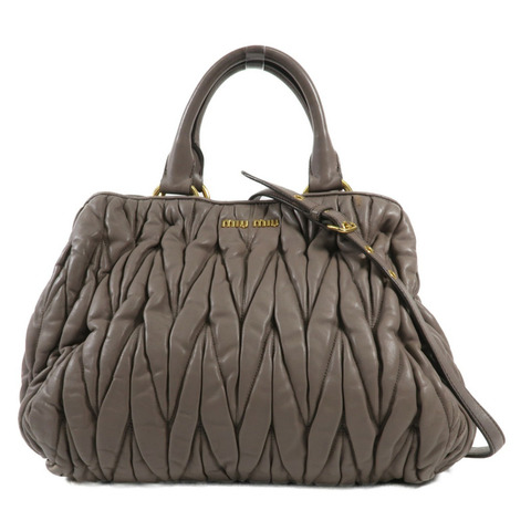 Miu Miu 牛皮皮革2 Way Shoulder金扣手挽肩背兩用袋