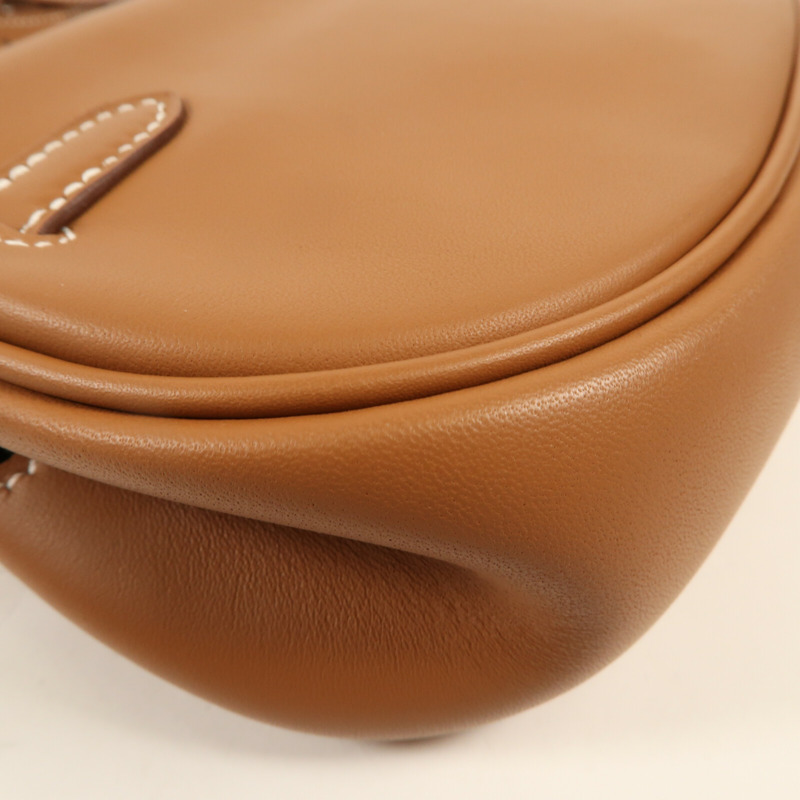 HERMES Vache Liegee皮革Kelly Moove銀扣肩背袋Gold-13