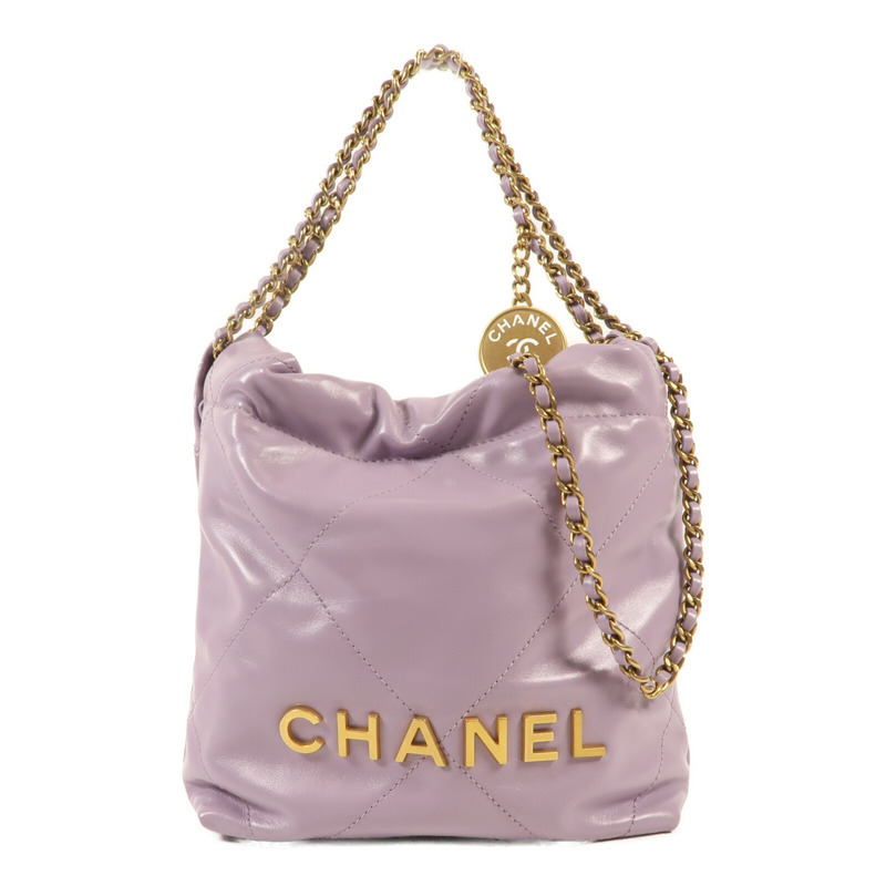 CHANEL 牛皮皮革Chanel 22 Mini鏈帶肩背袋-0