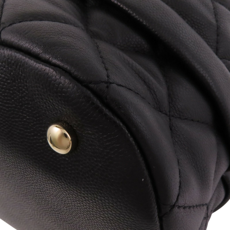 CHANEL 牛皮皮革Bucket Bag金扣鏈帶手挽肩背兩用袋-13