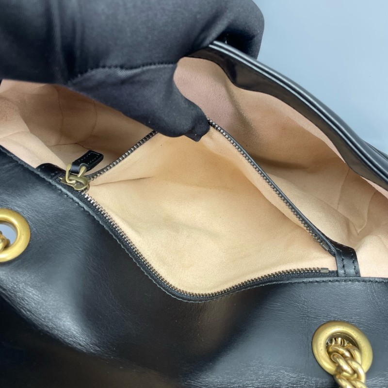 Gucci古馳女包馬蒙26Marmont 黑金 肩背包 斜背包 26*15*7cm-6