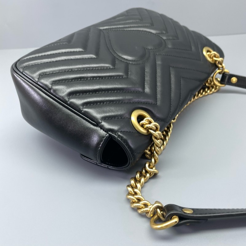 Gucci古馳女包馬蒙26Marmont 黑金 肩背包 斜背包 26*15*7cm-20