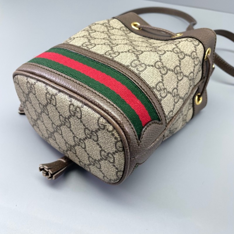 Gucci古馳op小水桶包烏木色 肩背包 斜背包 16*19*9cm-9