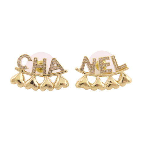 CHANEL 金屬/水鑽Chanel Earrings金扣耳環