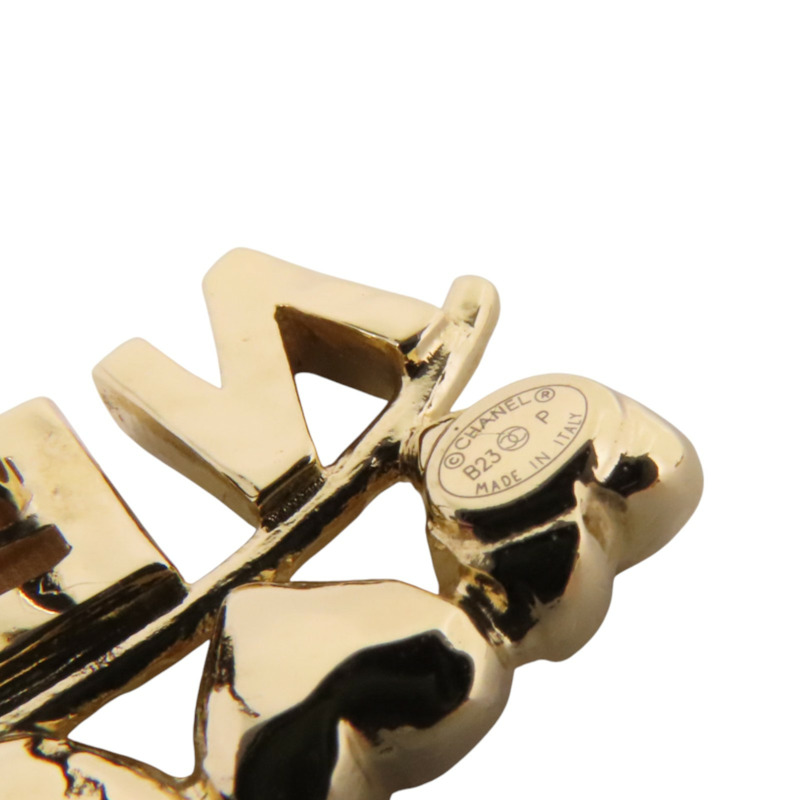 CHANEL 金屬/水鑽Chanel Earrings金扣耳環-7