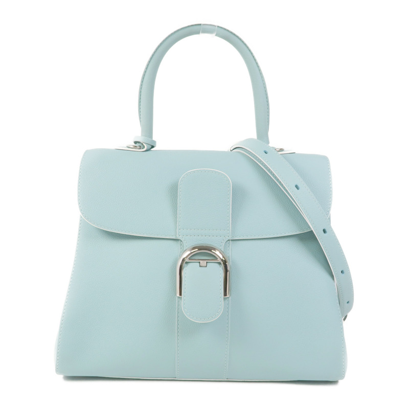 Delvaux 牛皮皮革Brillant MM金扣手挽肩背兩用袋-0