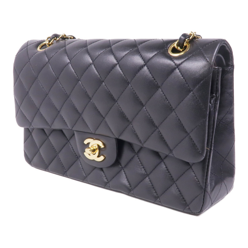 CHANEL 羊皮皮革Classic 25金扣鏈帶肩背袋-2