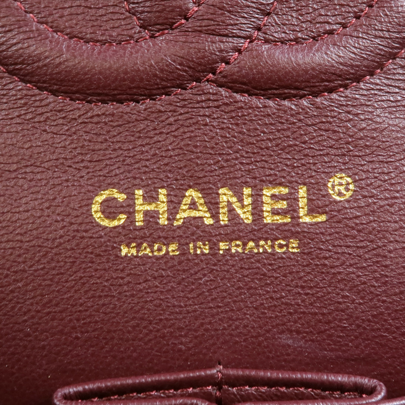 CHANEL 羊皮皮革Classic 25金扣鏈帶肩背袋-12