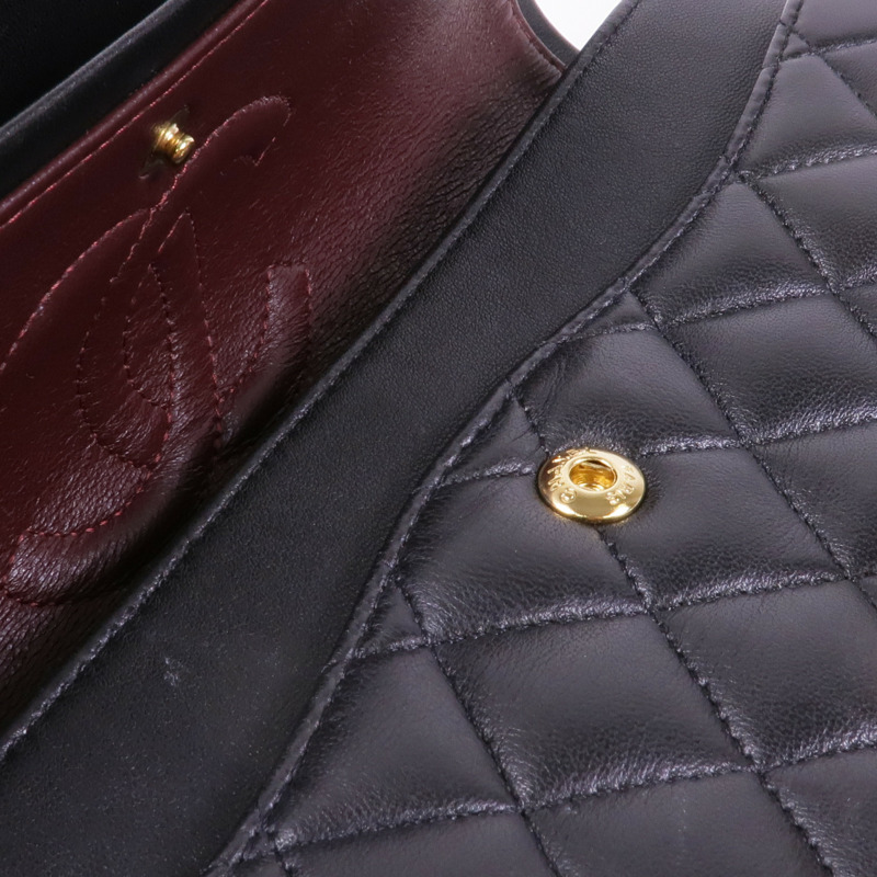 CHANEL 羊皮皮革Classic 25金扣鏈帶肩背袋-17