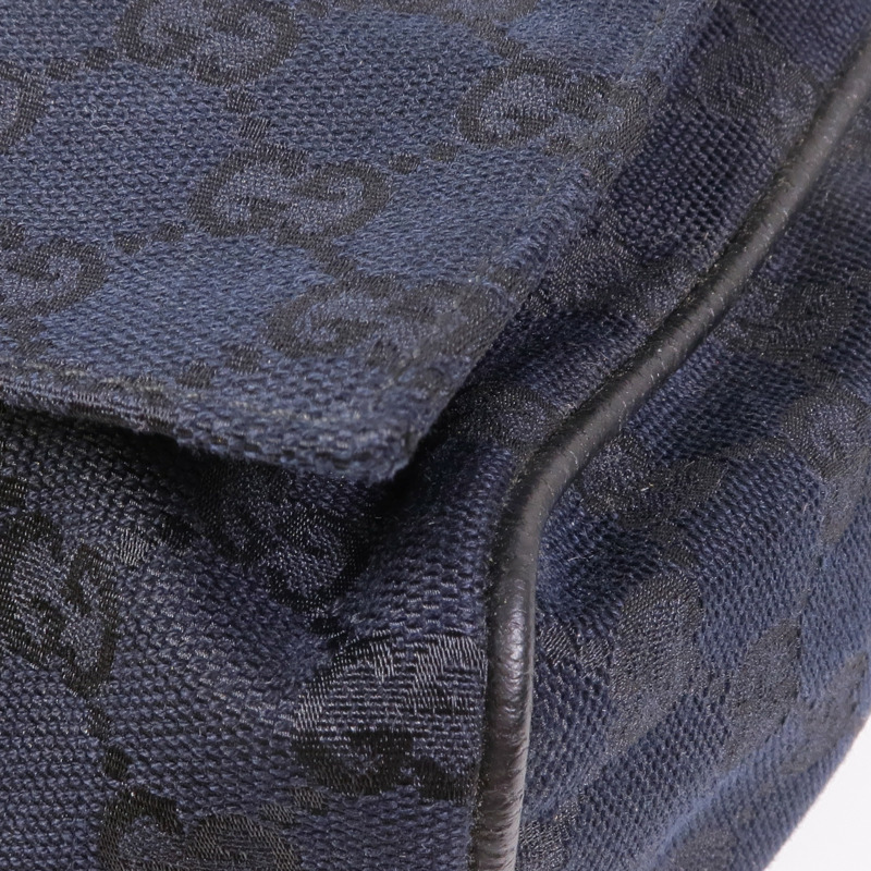 GUCCI 帆布Shoulder Bag銀扣肩背袋-5