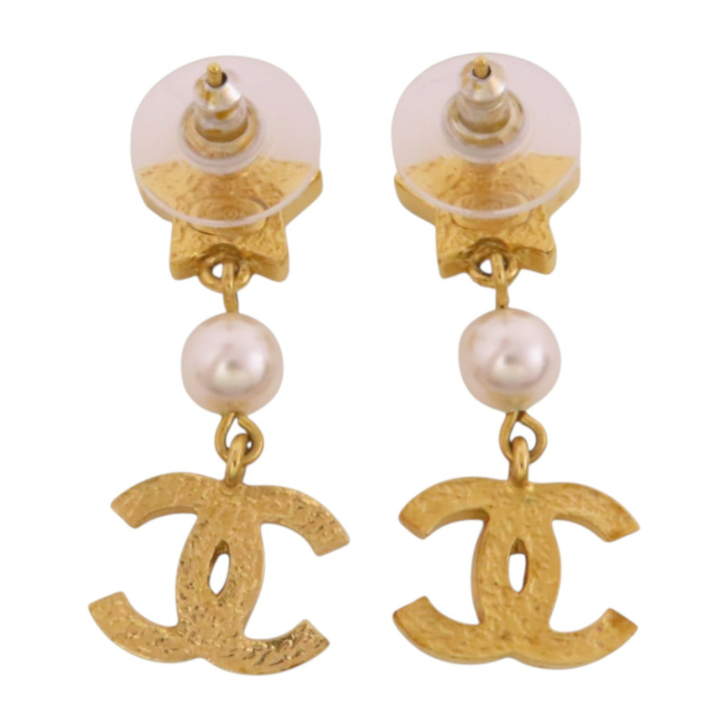 CHANEL 金屬/仿珍珠/水鑽Earrings銀扣耳環-3