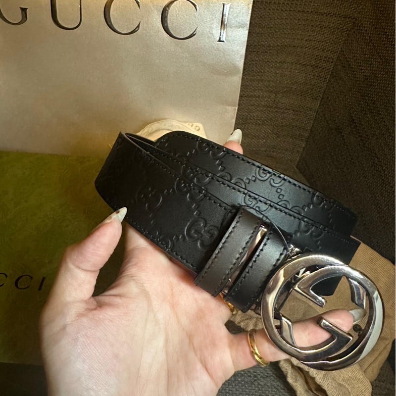 Gucci雙色皮帶-10