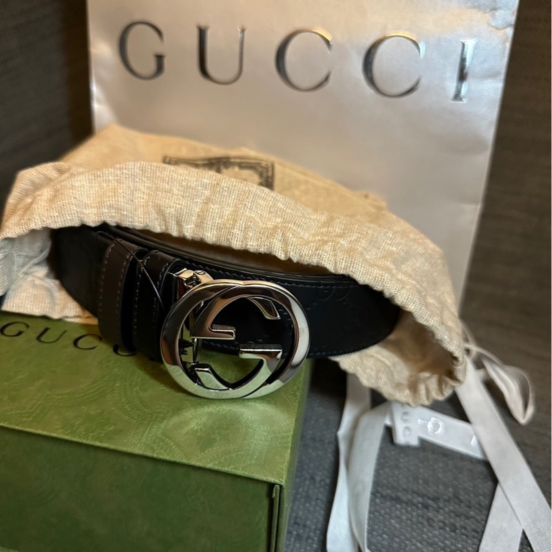 Gucci雙色皮帶-12