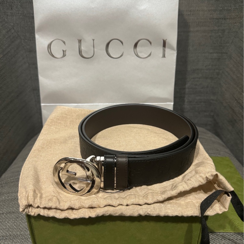Gucci雙色皮帶-17