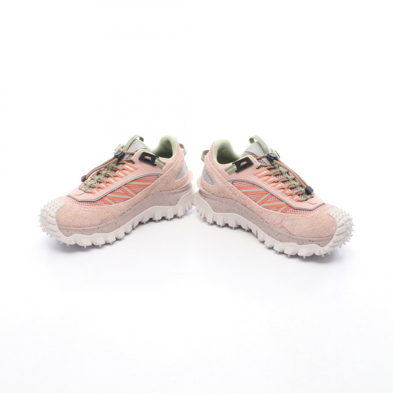 MONCLER TRAILGRIP 運動鞋 皮革 絨面革 布料 粉紅色 全新 男款 #37-2