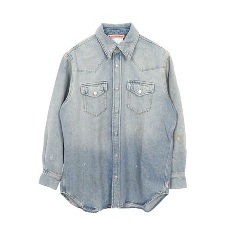 ACNE STUDIOS 牛仔襯衫棉花萊賽爾藍色二手男款 #XXS