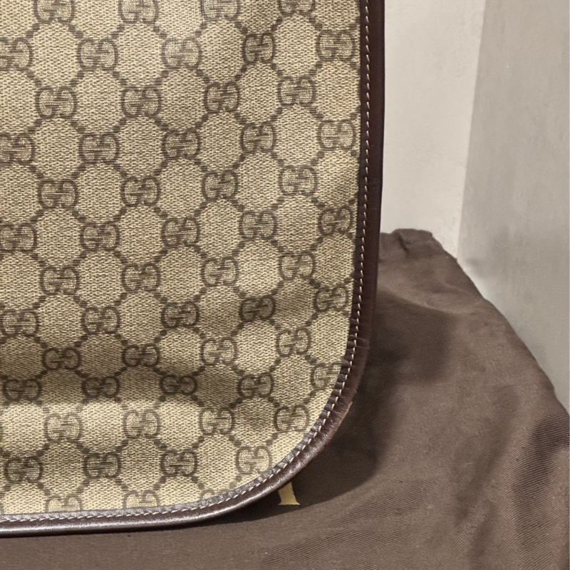 Gucci 專櫃正品 201732 PVC 雙釦 側背包 斜背包 書包 郵差包-10