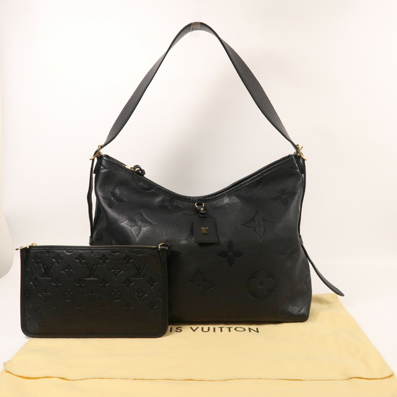LOUIS VUITTON Monogram Empreinte CarryAll MM金扣肩背袋-7