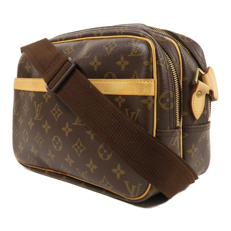 LOUIS VUITTON Monogram Reporter PM金扣肩背袋棕色-2