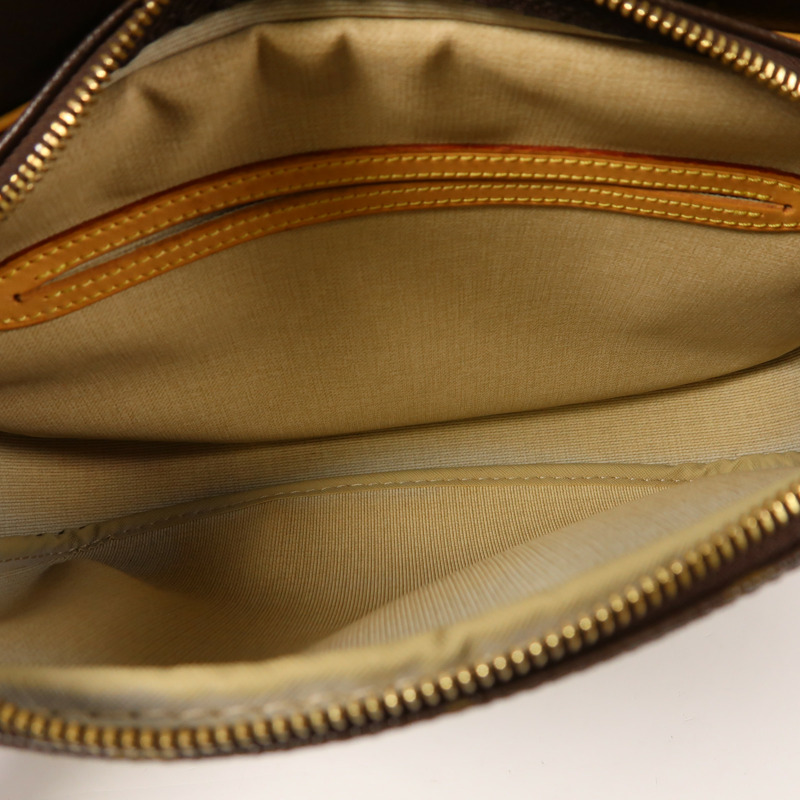 LOUIS VUITTON Monogram Reporter PM金扣肩背袋棕色-4