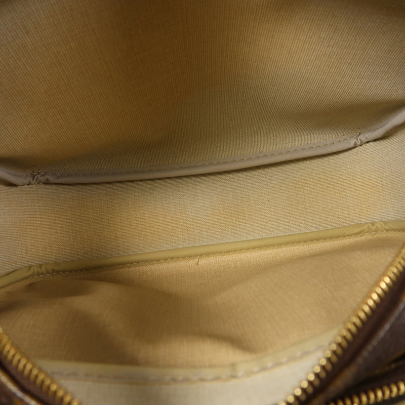 LOUIS VUITTON Monogram Reporter PM金扣肩背袋棕色-5