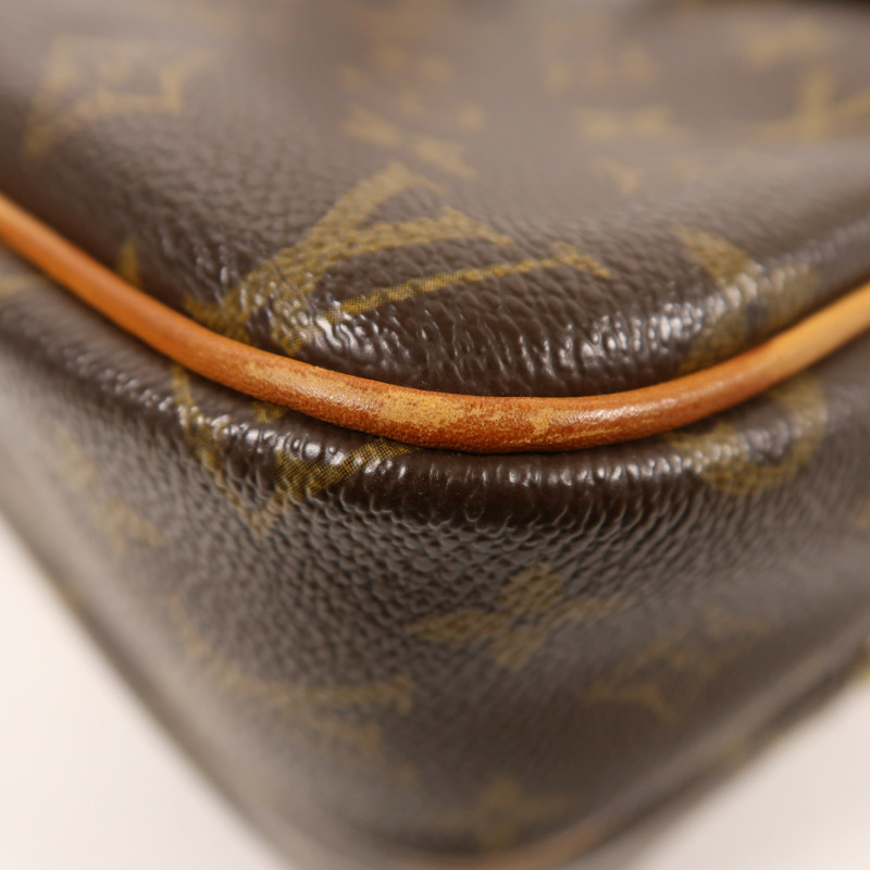 LOUIS VUITTON Monogram Reporter PM金扣肩背袋棕色-11