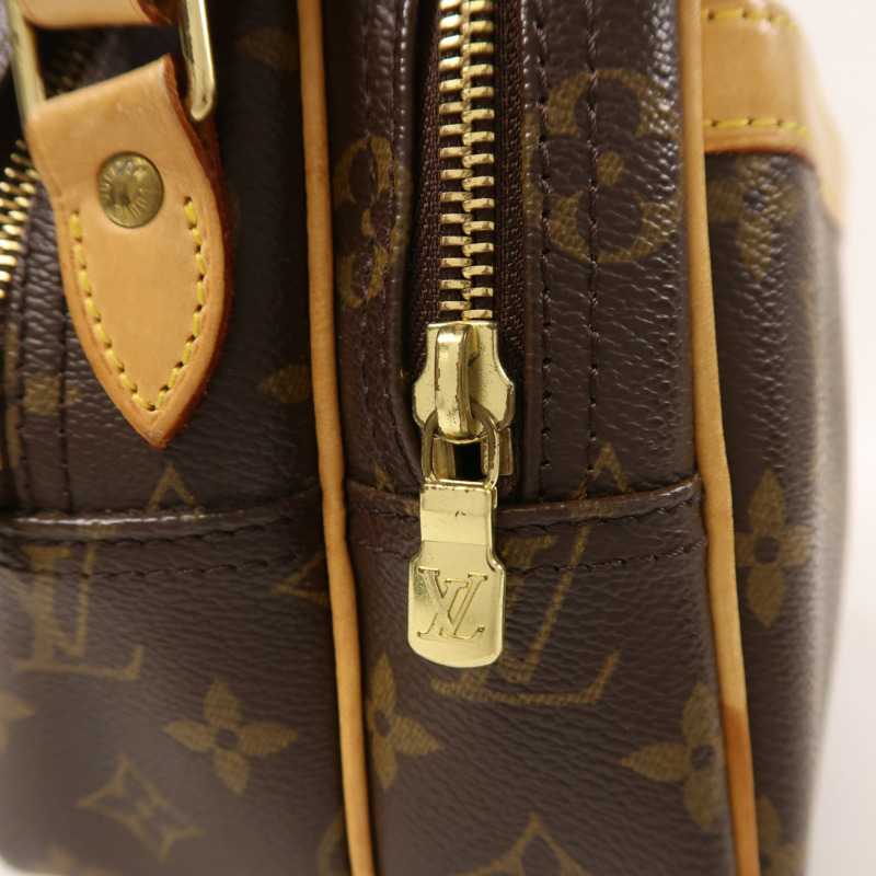 LOUIS VUITTON Monogram Reporter PM金扣肩背袋棕色-13