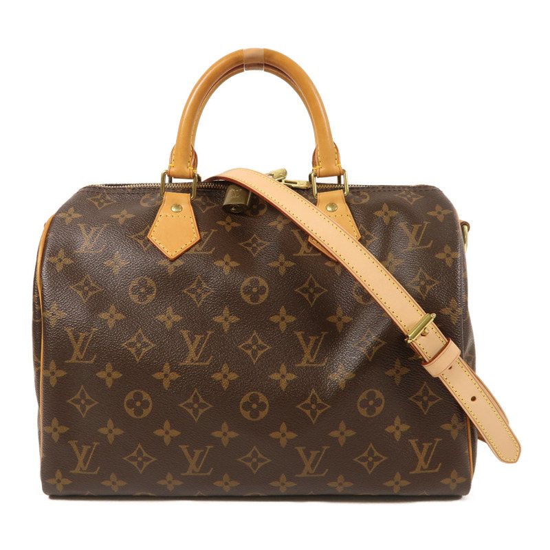 LOUIS VUITTON Monogram Speedy Bandouliere 30金扣手挽肩背兩用袋-0